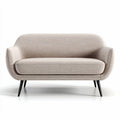 Divano due posti in tessuto beige con gambe nere dimensioni 150 x 80 x 75cm