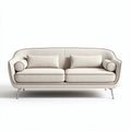 Divano moderno in tessuto beige con cuscini inclusi dimensioni 190 x 90 x 85cm