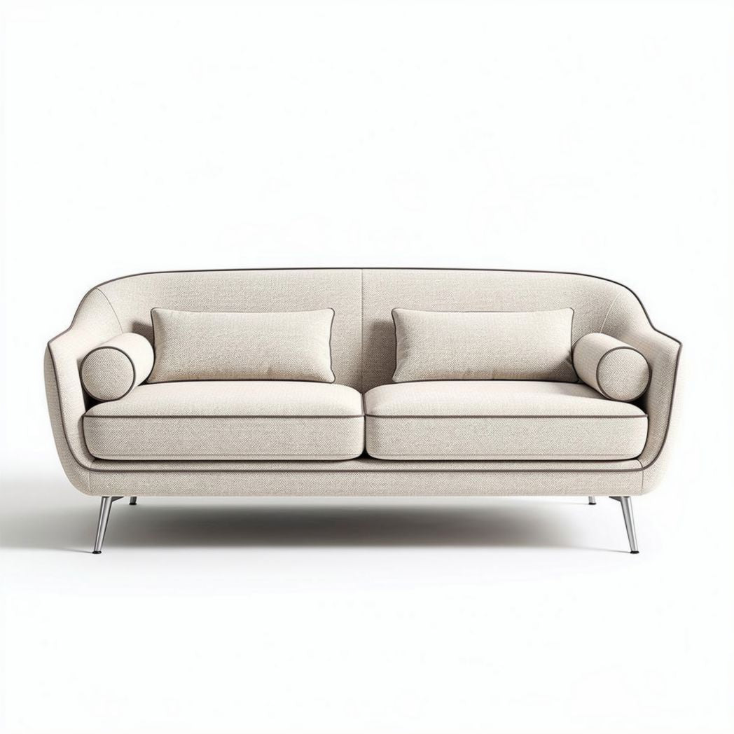 Divano moderno in tessuto beige con cuscini inclusi dimensioni 190 x 90 x 85cm