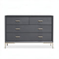 Comò grigio scuro in legno con gambe in metallo dimensioni 80 x 40 x 75cm
