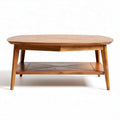 Tavolino in legno massello con ripiano inferiore 120 x 60 x 45cm