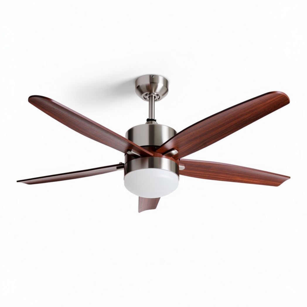 Ventilatore a soffitto in legno e metallo con luce integrata 20 x 120 x 120cm